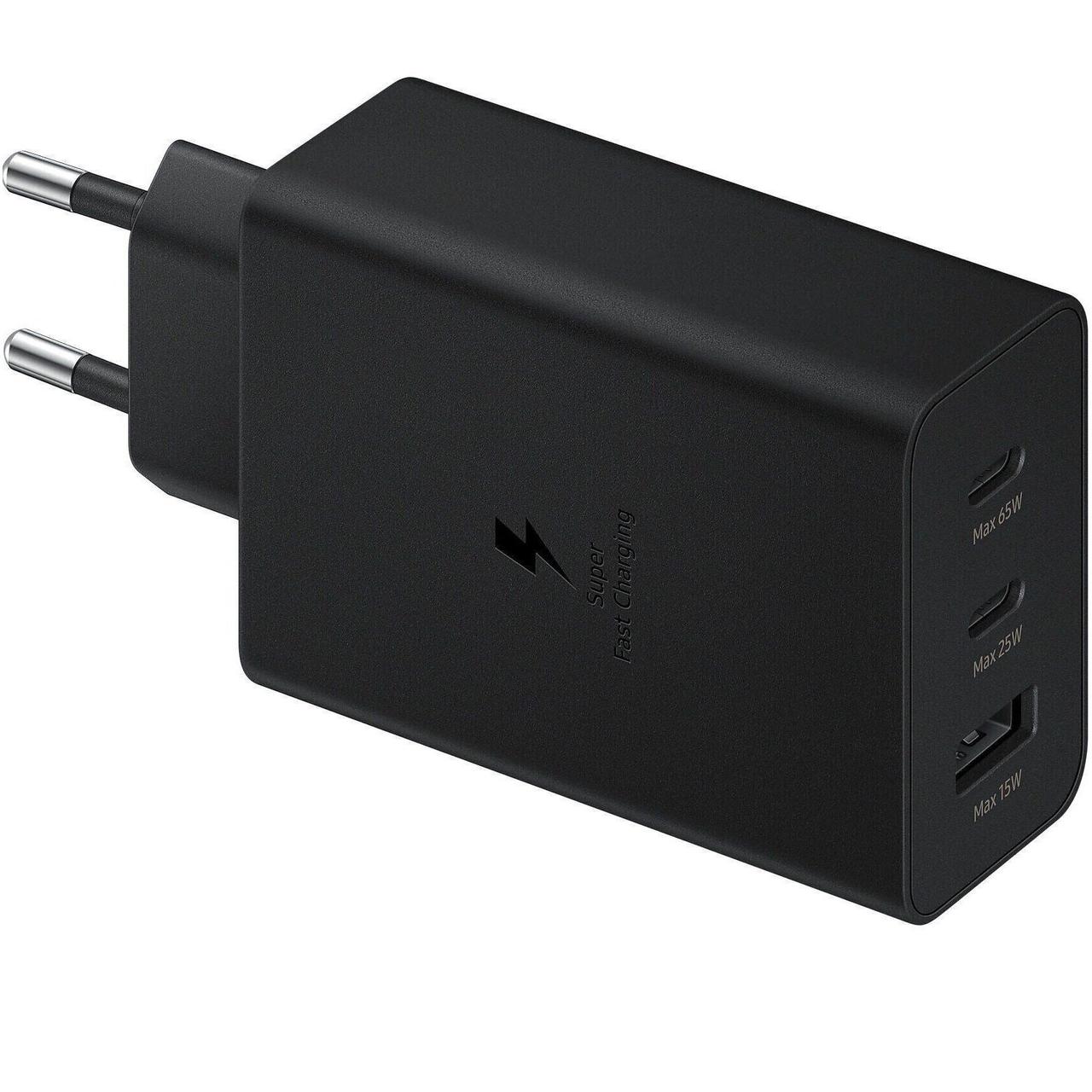 Мережевий зарядний пристрій Samsung 65W Power Adapter Trio (без кабелю) чорний
