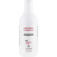 Кондиционер очищающий для волос KROM TEA TREE с маслом чайного дерева, маслом эвкалипта и ментолом, 1000 мл