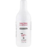 Кондиціонер очисний для волосся KROM TEA TREE з олією чайного дерева, олією евкаліпта та ментолом, 1000 мл