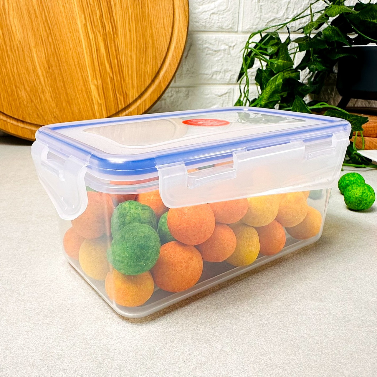 Прямокутний харчовий контейнер 0.65л Прозорий Фієста Алеана, фото 1