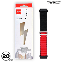 Ремінець Alpine loop для Xiaomi Amazfit 20 мм Чорний з червоним, фото 2