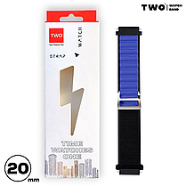 Ремінець для Xiaomi Amazfit GTS 3 нейлоновий Чорний з синім, фото 2
