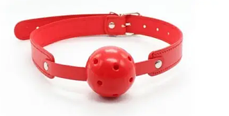 Кляп DS Fetish breathable ball gag red plastic, 4,5 см.