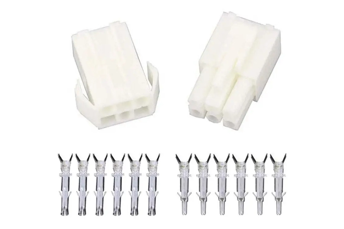 50 шт - Конектори силові QJ EL4.5-6P пара мама+тато (6 pin), фото 1