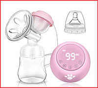 Электрический молокоотсос на аккумуляторе с функцией массажа, 9 режимов работы Розовый