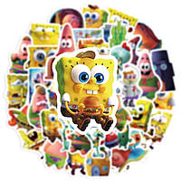 Набір стикерів 50 шт Наклейки Спанч Губка Боб Sponge Bob
