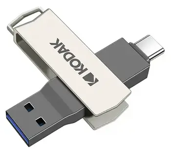 USB накопичувач (флешка) Kodak 64GB Type-C + USB Metal Dual K273