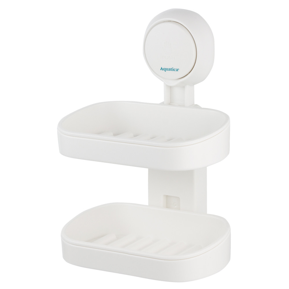 Мильниця на вакуумній присосці подвійна s42 142×111×201мм ТМ AQUATICA, фото 1