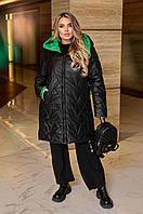 Жіноча демісезонна куртка двустороння батал Розміри: 50-52, 54-56, 58-60