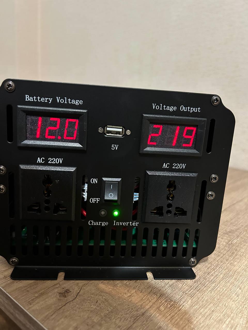 Перетворювач напруги — автоінвертор із вольтметром 12 220 Wimpex 7200w із зарядним пристроєм, UPS, ДБЖ
