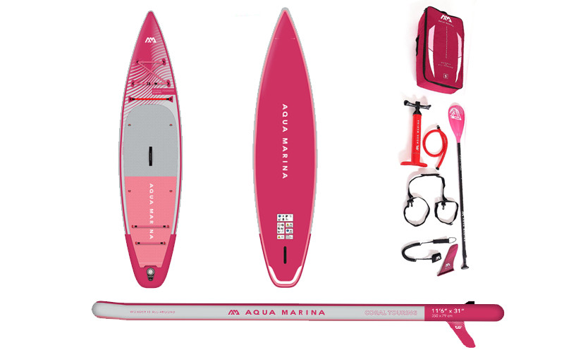 САП-борд Aqua Marina Coral Touring Raspberry BT-23CTPR надувна SUP дошка Аква Марина 11.6, фото 1