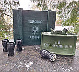 Набір для спиртного Міна Мон-50 У дерев'яному ящику - Бойовий резерв для чоловіків на подарунок, фото 2