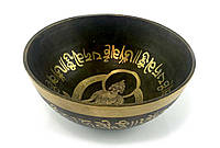 Тибетская бронзовая поющая чаша "Будда" низкий тон 19см (34885B)