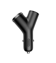 АЗУ Baseus Y type dual USB+cigarette lighter extended car charger 3.1 A CCALL-YX01 Black, фото 2