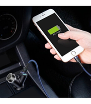 АЗУ Baseus Y type dual USB+cigarette lighter extended car charger 3.1 A CCALL-YX01 Black, фото 5