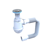 Сифон "Тюльпан-Мойка" (неіржавкий випуск 1*1/2") з гнучкою трубою 40х50.M-01