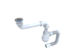 Сифон "Лотос-Мойка-економ місце" (неіржавкий випуск 1*1/2") з гнучкою трубою 40х50.M-03-ES