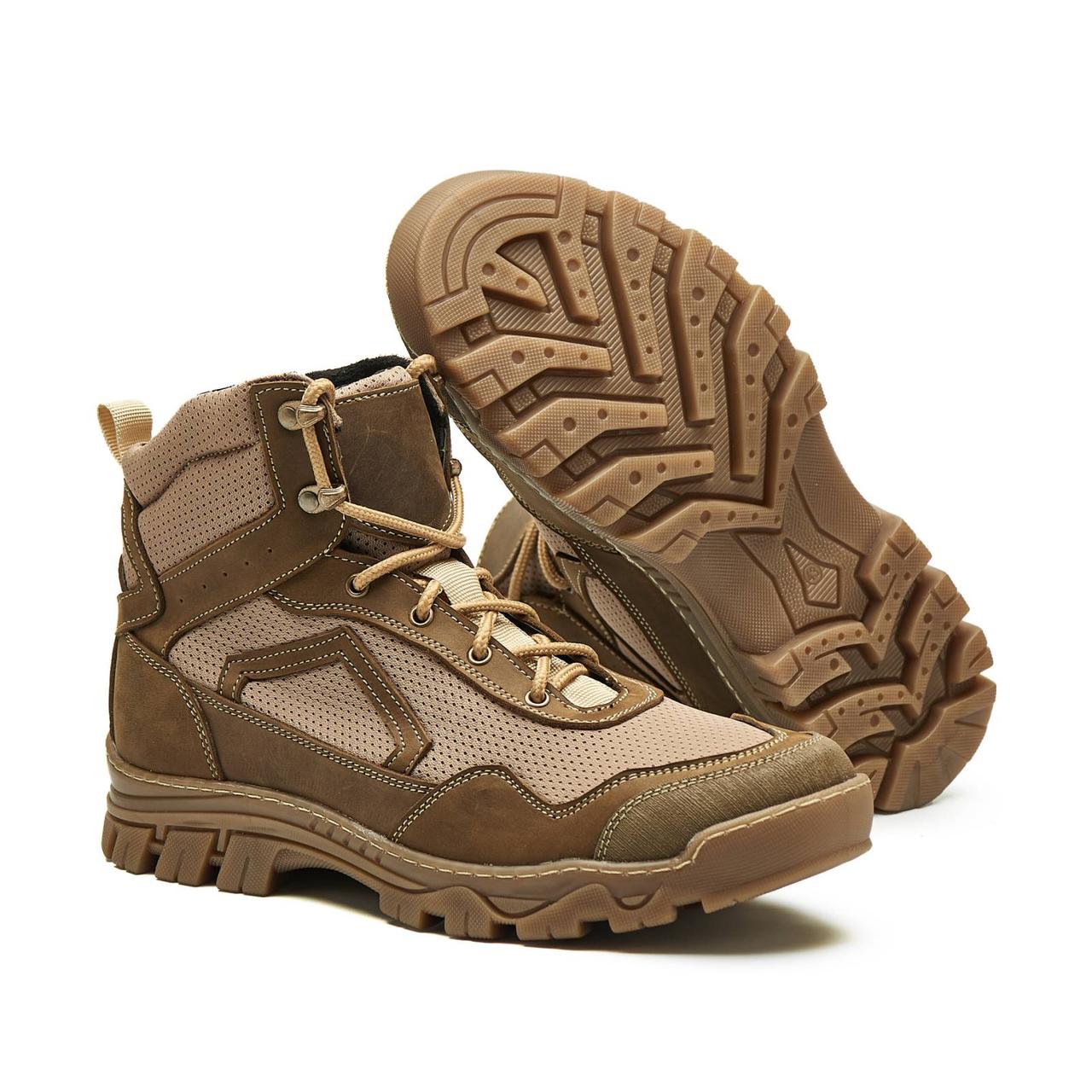 Черевики тактичні літні з вентилюючою сіткою, військове взуття Арт-205 койот, фото 1