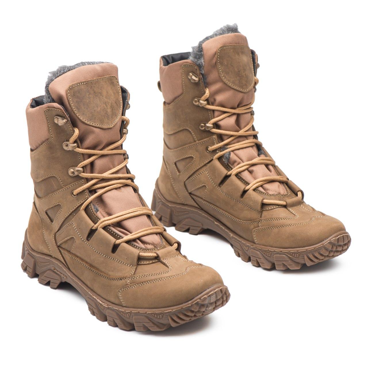 Берці зимові військові шкіряні койот Арт-106, фото 1
