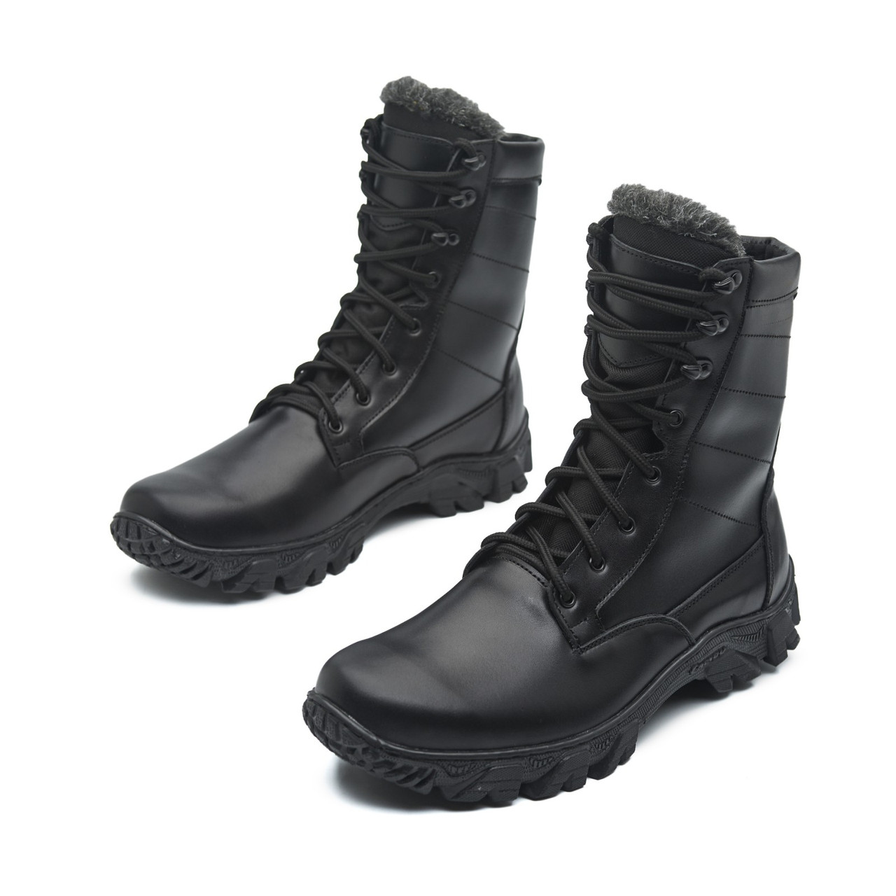 Зимові берці шкіряні військові чорні Арт-103, фото 1