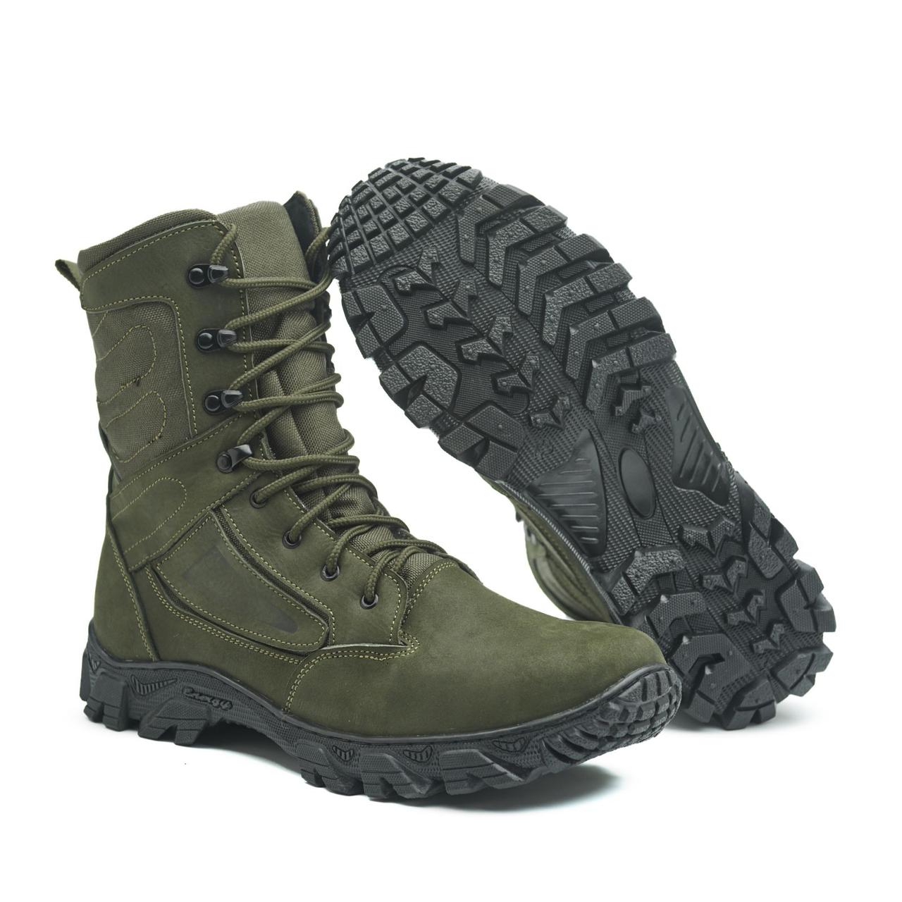 Берці зимові військові шкіряні олива Арт-107, фото 1