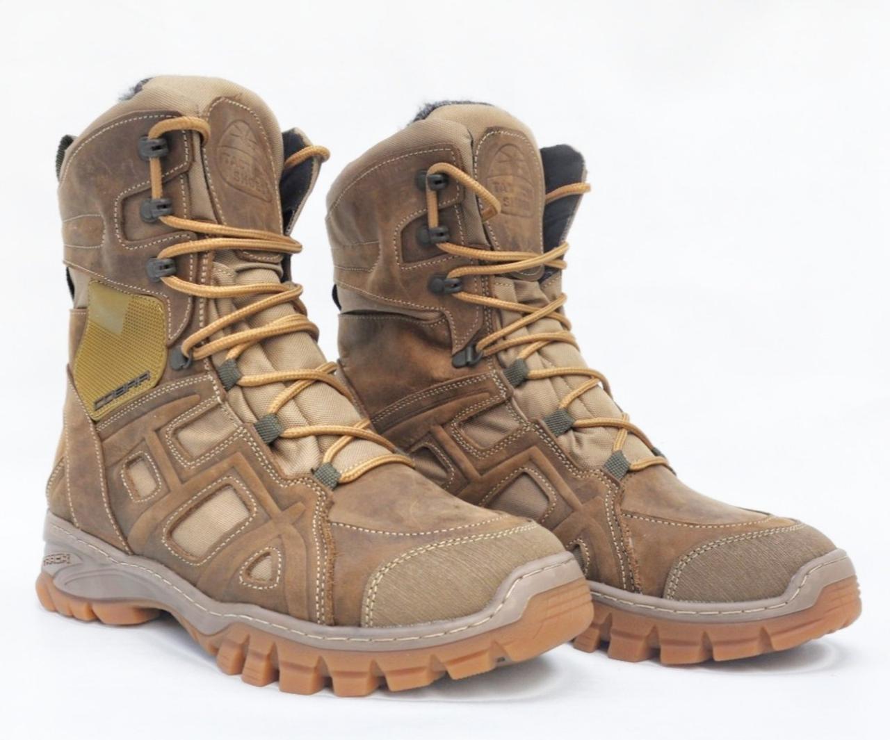 Берці військові шкіряні зимові на мембрані Gore-Tex койот Арт-802, фото 1