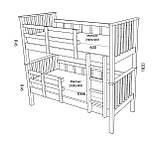 Ліжко двоярусне з вільхи під матраци 90х190 см, фото 2