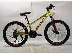Велосипед Спортивний 24" дюймів, рама 11" CORSO Concept CP-24166 (3*7s) жовтий