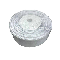 Атласна стрічка 5 см Бобіна 23 м (25 ярдів) Білий №01