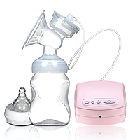 Електричний молоковідсмоктувач BREAST PUMP рожевий + масажна насадка у ПОДАРУНОК!