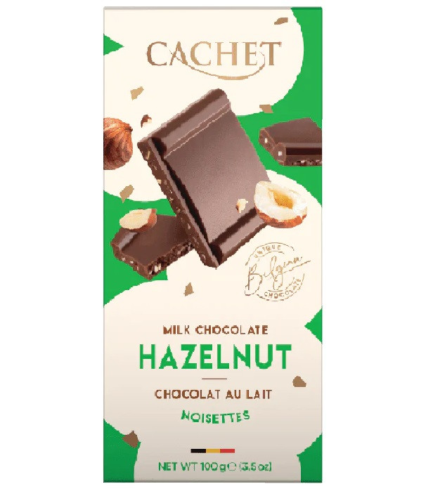 Шоколад Молочний CACHET КАШЕТ 31% Какао з Фундуком Hazelnut 100 г Бельгія, фото 1