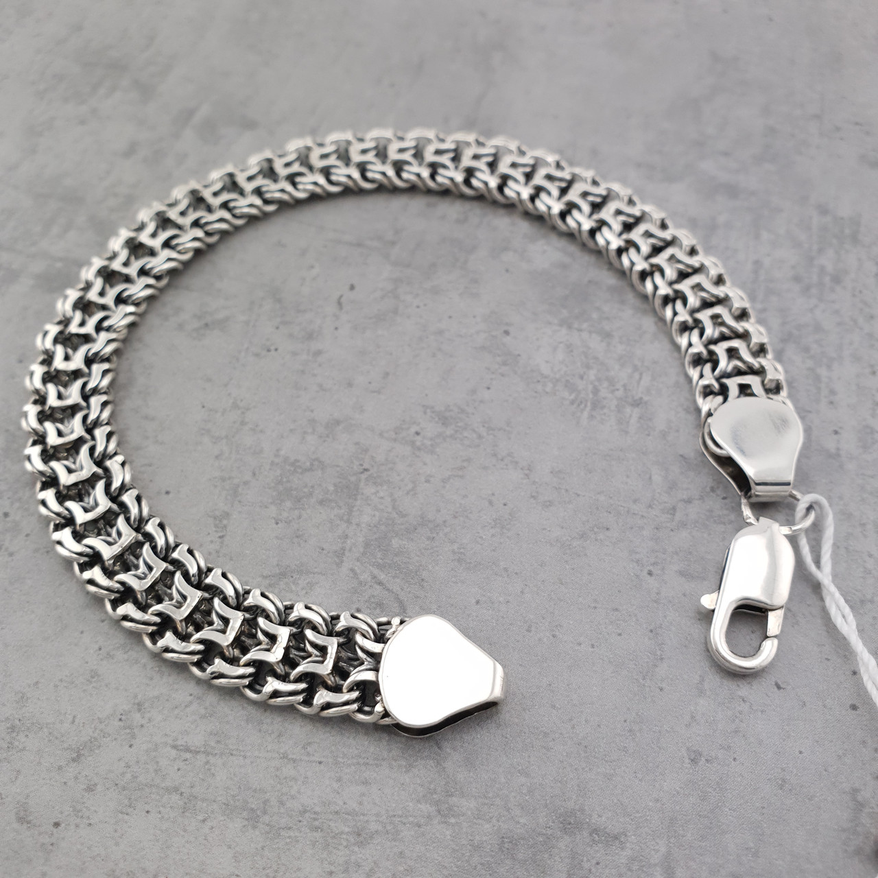 Чоловічий срібний браслет Фараон. Широкий браслет на руку срібло 925 Трактор 24 розмір см, фото 1