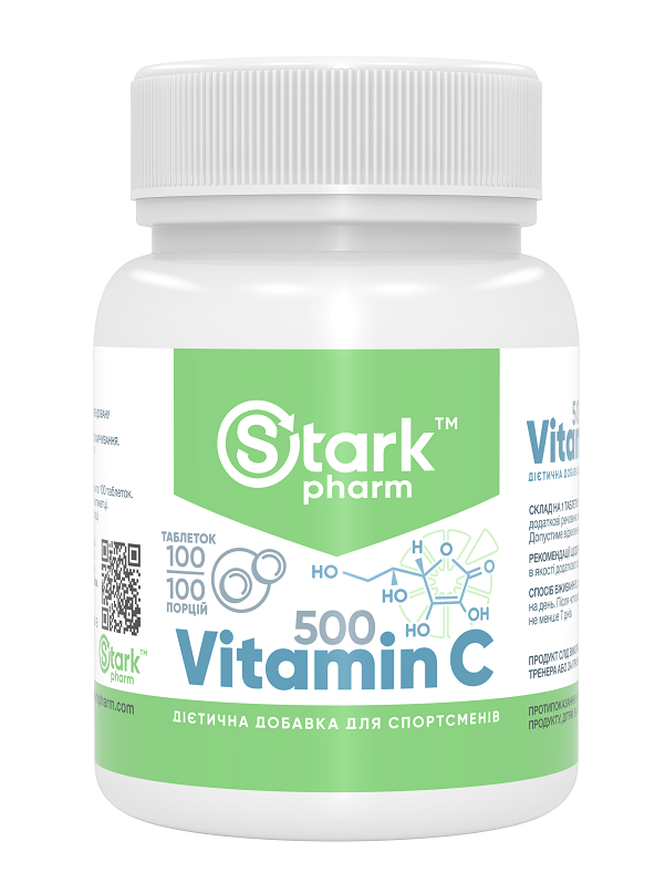Вітаміни Stark Pharm — Vitamin C 500 мг (100 таблеток) (аскорбінова кислота)
