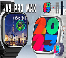 Наручний годинник Smart V9 PRO MAX 2 ремінця , Smart-годинник пульсометр, знімний ремінець, будильник