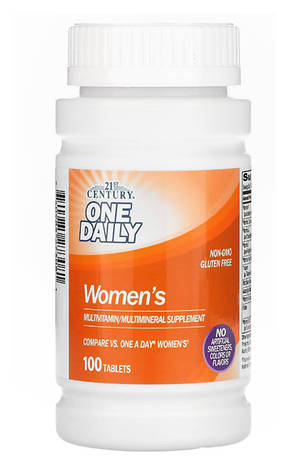 Вітаміни для жінок 21st Century One Daily Women's 100 таб США, фото 2