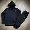 Чоловіча кофта Nike Jordan чорна на флісі худі Найк Джордан толстовка, фото 8