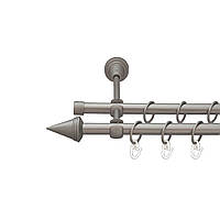 Карниз для штор ø 19+19 мм, наконечник Конус 300 см
