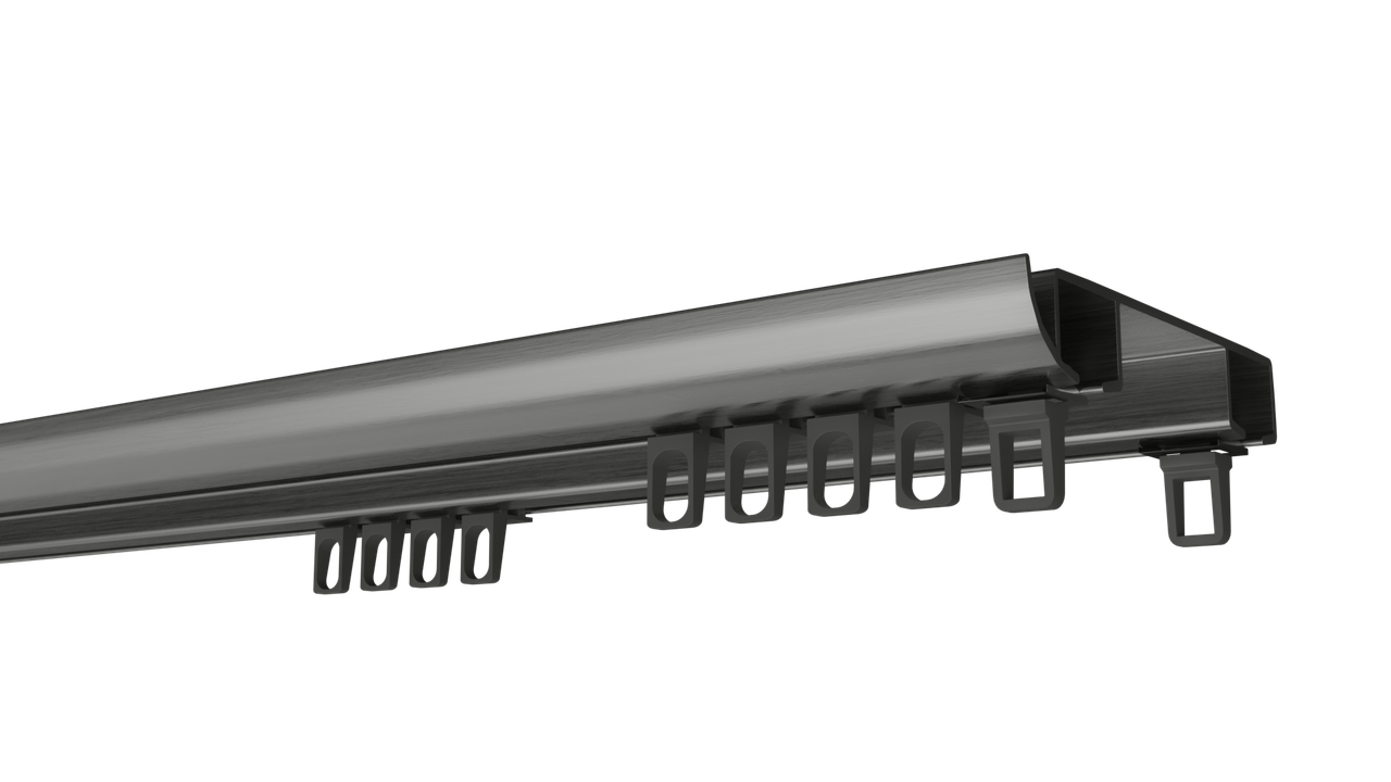 Алюмінієвий Карниз стельовий посилений дворядний, DS-2 сталевий сірий