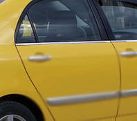 Наружняя окантовка стекол (4 шт, нерж.) для Toyota Corolla 2002-2007 гг T.C