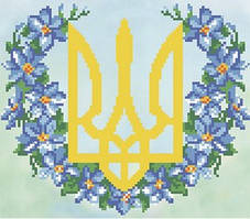 Вишивка бісером "Герб з барвінком" 21х18,5 см