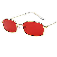 Окуляри сонцезахисні жіночі Стильні чоловічі Ретро прямокутні окуляри Вінтажні вузькі червоний