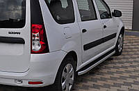 Боковые пороги Fullmond (2 шт, алюм.) для Renault Logan MCV 2005-2013 гг T.C