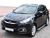 Боковые пороги BlackLine (2 шт, алюминий) для Hyundai IX-35 2010-2015 гг T.C