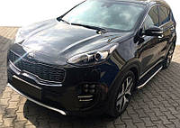 Боковые пороги BlackLine (2 шт, алюминий) для Kia Sportage 2010-2015 гг T.C