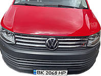 Накладки на решетку Хром 2015-2019 (4 шт, нерж) Carmos - Турецкая сталь для Volkswagen T6