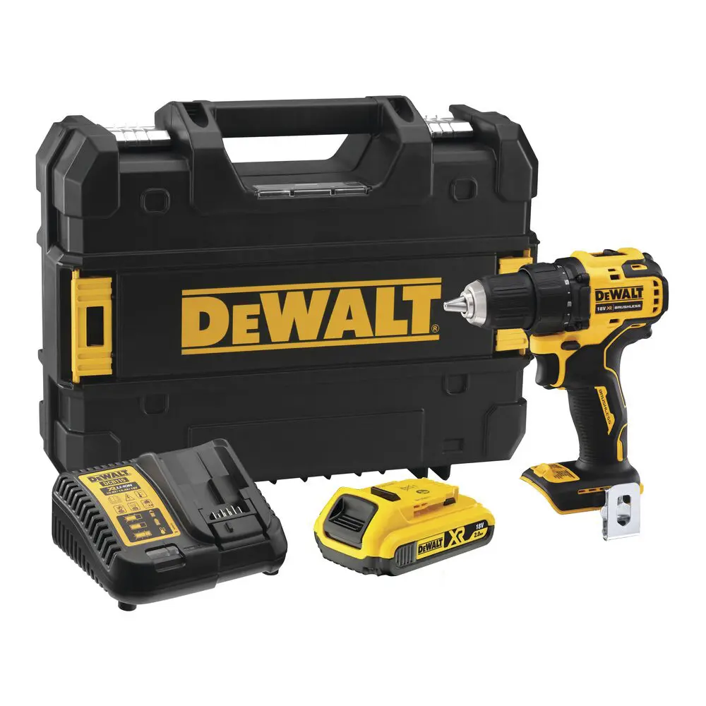 Потужний дриль-шурупокрут акумуляторний безщітковий DeWALT DCD708D1T : з АКБ 18V 2.0Ah, 65 Нм, 1650 об/хв, безщітковий, кейс