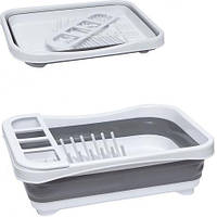 Сушарка для посуду складана 42*32*12см 117-030 силікон/пластик купити дешево оптом в інтернет-магазині