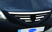 Накладки на решетку радиатора (нерж.) Carmos - Турецкая сталь для Dacia Logan I 2008-2012 гг T.C