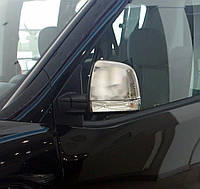Накладки на зеркала (2 шт, нерж) OmsaLine - Итальянская нержавейка для Fiat Doblo II 2010-2022 гг T.C
