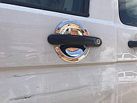 Накладки под ручки (нерж) OmsaLine - Итальянская нержавейка, 4 шт для Volkswagen T5 Multivan 2003-2010 гг